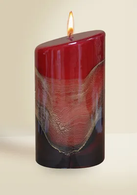 Produktbild von Designkerze Lotos Ovalkerze Dunkelrot 180 x Ø 90 mm, 1 Stück