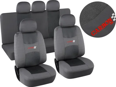 Obrázek produktu pro COMPASS Potahy sedadel sada 9ks CARBON LIGHT šedé AIRBAG 31688