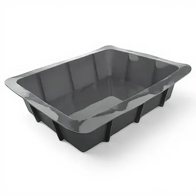 Imagen del producto de Molde de silicona XXL (gris) para hornear, ideal para lasañas, pasteles, brownies, etc. Antiadherente, libre de BPA. Dimensiones: 30 x 20 cm. Molde rectangular, molde para hornear, molde para pasteles, molde de silicona