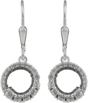 Produktbild von Paar Ohrhänger Ohrringe 26x10mm Kreise mit Zirkonia 925 Silber