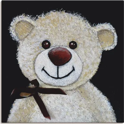 Produktbild von ARTland Leinwandbild Teddybär Größe: 40x40 cm