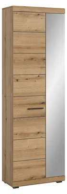 Image de Scout armoire de rangement 1 porte, 1 porte vitrée chêneReproduction.
