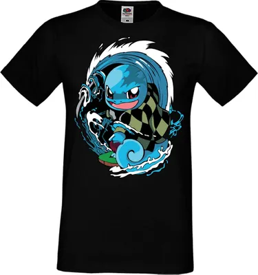 Produktbild von Herren T-Shirt Manga Anime Pokemon Squirtle, Man L / Schwarz