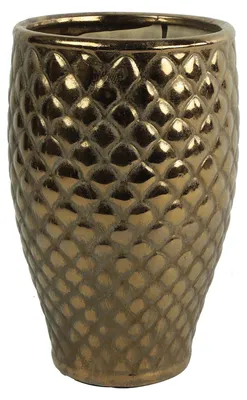 Produktbild von Countryfield Blumenvase Eldorado - terrakotta - goldfarben - 19 x 30 cm