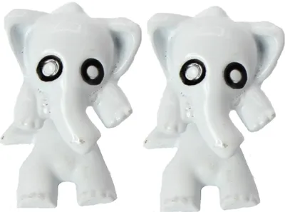 Produktbild von 3D Elefant Elephant Ohrstecker Ohrringe in der Farbe Weiß