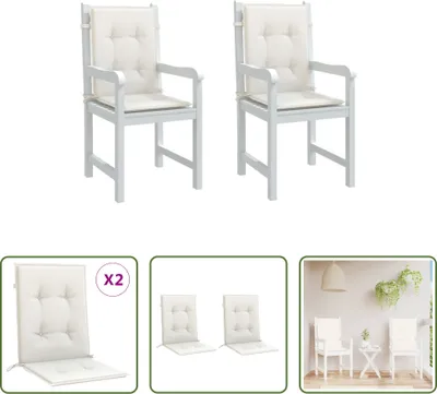 Immagine prodotto di The Living Store Cuscini per schienale basso 2 pz. Tessuto melange crema 100x50x4 cm