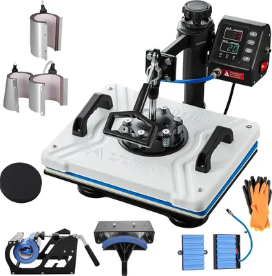 Zdjęcie produktu dla SucceBuy prasa termiczna 12x15 cali 10 w 1 1000W Swing Away biała maszyna do sublimacji t-shirtów