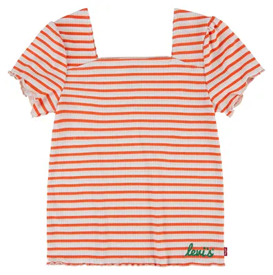 Obrázek produktu pro Tričko s krátkým rukávem a žebrováním, značka Levi's Kids, barva "Hot Coral", velikost pro dívky, odpovídající věku 8 let