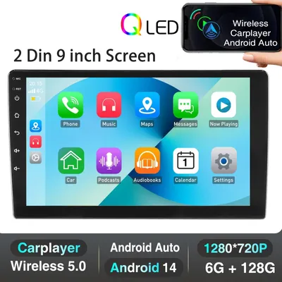Obrázek produktu pro 2DIN autorádio – autorádio – multimediální přehrávač – autorádio – Android multimediální jednotka – 9palcový dotykový displej QLED