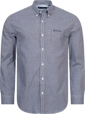 Produktbild von S|BEN SHERMAN Gingham Herren Langarm Hemd 0077859-NAVY