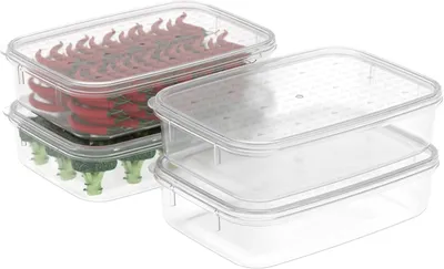 Produktbild von Lebensmittelaufbewahrungsbehälter 1,1L, 4 Stück, BPA-frei, stapelbar, mikrowellen- und spülmaschinenfest, für