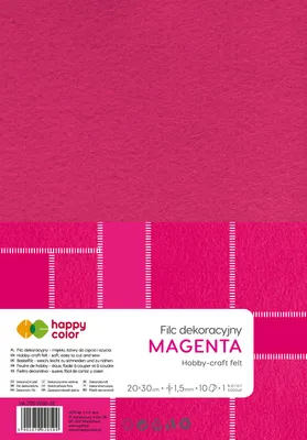 Zdjęcie produktu dla Gdd Filc Dekoracyjny Magenta 20X30Cm - 5 Arkuszy Do Kreatywnych Projektów