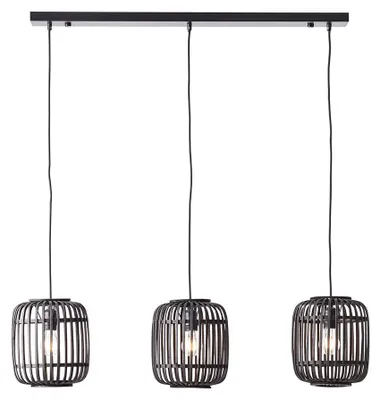 Produktbild von Hängelampe MATHIAS, dunkelbraun, 3xE27x20W, Bambus, Maße: 148,5x101,5x22cm, IP20, Endon