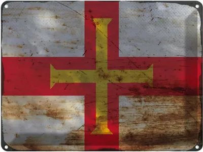 Produktbild von vianmo Blechschild 30x40 cm Guernsey Flagge Fahne Wappen