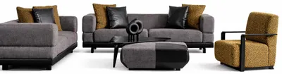 Produktbild von Sofagarnitur 4+3+1 Sitzer s Wohnzimmer Hocker Set 5tlg