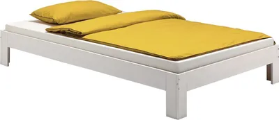 Produktbild von Futonbett Einzelbett THOMAS 90 x 200 cm Kiefer massiv weiß lackiert