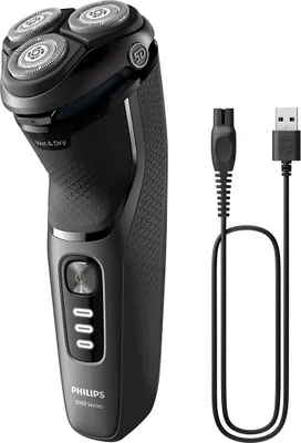 Zdjęcie produktu dla Philips S3344/13, Golarka rotacyjna, Czarny, Niebieski, PowerCut blade system; 27 self-sharpening blades; 55.000 cuts/minute, Replace every 2 yrs with SH30, 2 lat(a), Bateria