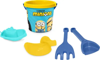 Produktbild von Wader Minions Sandeimergarnitur, 5-teiliges kompaktes Set für Strand und Sandkasten