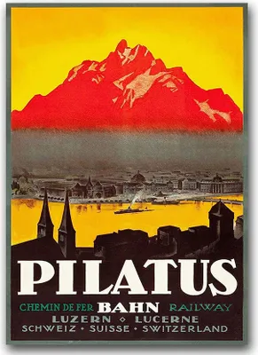 Produktbild von Poster - Canvas - Leinwand - 59,4 cm x 84,1 cm - Fotoposter - Leinwandkunst - Schweiz Pilatus Luzern