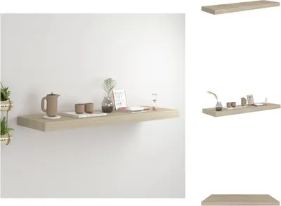 Obrázok produktu pre vidaXL Plávajúca polica dubový vzhľad 80x23,5x3,8 cm MDF - Nástenné police
