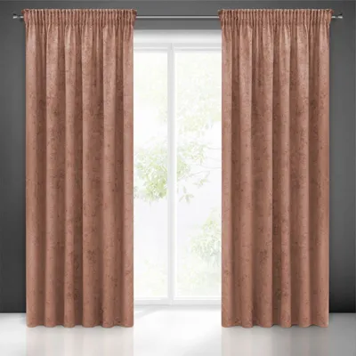 Zdjęcie produktu dla Zasłona dekoracyjna ze wstążką z delikatnym wzorem ARIS ciemnoróżowa 140x270 cm (cena za 1 sztukę) MyBestHome