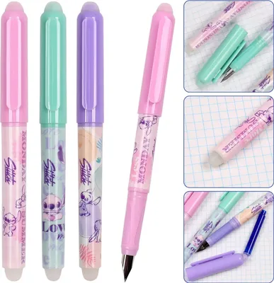 Obrázek produktu pro DISNEY Stitch Stíratelné pero s gumou, stíratelné pero, modrý inkoust, školní