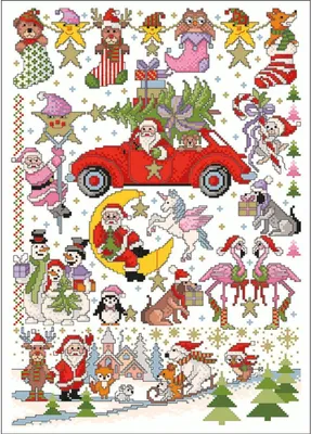 Zdjęcie produktu dla Lindner´s Kreuzstiche Zählmuster Vorlage "Crazy Christmas", 126