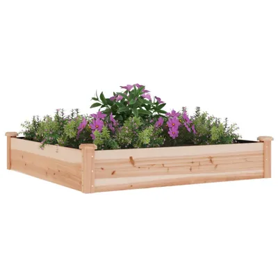 Image de Lit surélevé de jardin doublure 120x120x25 cm bois massif sapin