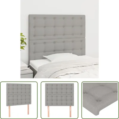 Produktbild von The Living Store Kopfteile 2 Stk. Hellgrau 80x5x78/88 cm Stoff