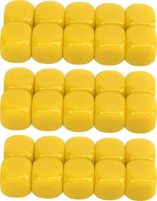 Obrázek produktu pro 30 kusů 16 mm prázdných kostek, zaoblené 6stranné plastové kostky pro hry, večírky, ruční práce, samolepky a výuku matematiky