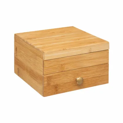 Image de 5five Simply Smart Boîte à bijoux avec tiroir, boîte à bijoux, rangement, bambou, velours, 161016