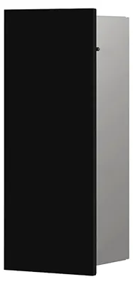 Produktbild von Asis Pure Unterputz-Toilettenbürstengarnitur-Modul, Badezimmerschrank mit integrierter Toilettenbürste, Hochschrank mit Push-to-Open-Funktion und rechtsseitigem Anschlag, schwarz matt