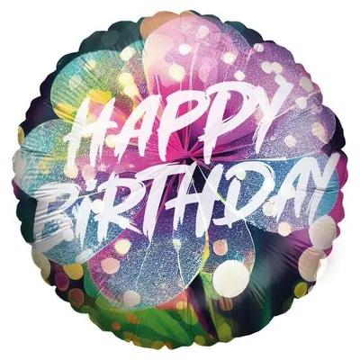 Produktbild von Folienballon Happy Birthday Blume 45cm Helium Party Deko Geburtstag Luftballon