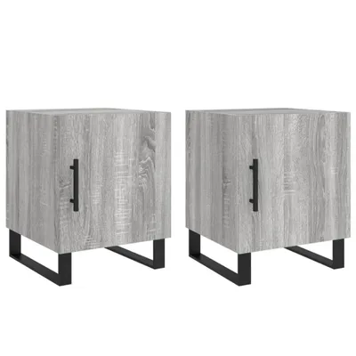 Produktbild von Nachttische 2 Stk. Grau Sonoma 40x40x50 cm Holzwerkstoff
