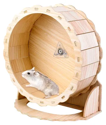 Produktbild von 23 cm Holz Laufrad - Leises Spielzeug für Hamster, Übungsrad für Kleintiere
