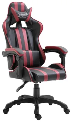 Image de Siège de jeu – Fauteuil de jeu – Siège de bureau – Dossier réglable – Rembourrage en similicuir rouge ergonomique