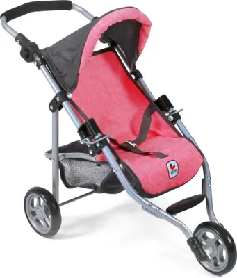 Produktbild von Puppenwagen Lola, melange anthrazit-pink