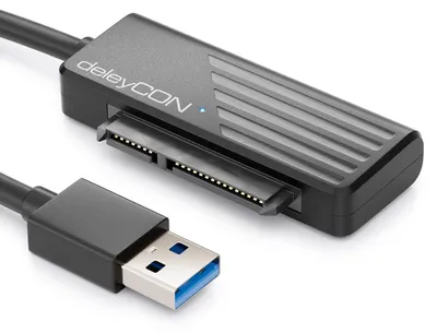 Produktbild von deleyCON USB 3.0 SATA Adapter Kabel USB A 2,5 Zoll 5 GBit/s UASP