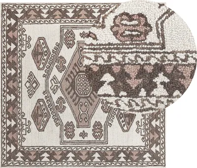Produktbild von BELIANI Teppich mehrfarbig Wolle 200 x 200 cm handgetuftet geometrisches orientalisches Muster Boho Wohnzimmer Schlafzimmer