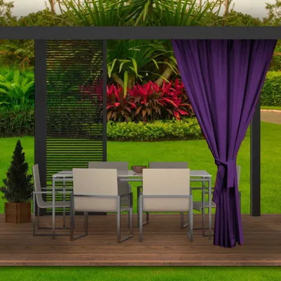 Zdjęcie produktu dla Zasłona ogrodowa 155x220cm fioletowa 1 szt | zasłona na taras balkon | zasłona zewnętrzna wodoodporna | zasłona na zewnątrz | zasłona do ogrodu