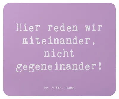 Produktbild von Mr. & Mrs. Panda Mauspad Spruch Konflikte friedlich lösen - Lavendeltraum - Geschenk, Lebenshilfe, Ermutigen, Mouse Pad, respektvoller Dialog, Mutmacher, Mousepad, laptop