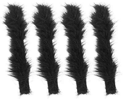 Produktbild von Personalisierte Plüscharmbänder in Schwarz - 4 Stück - 24 cm - Feierliche Modeaccessoires