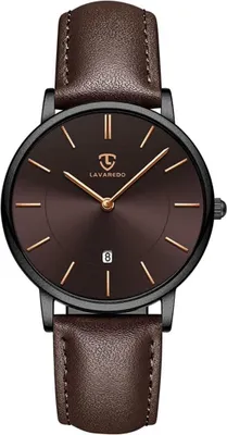 Produktbild von Uhren,Herren Uhr Flache Analog Quarz Datumsanzeiger Klassisch Mode Wasserdicht Armbanduhr mit Leder Armband