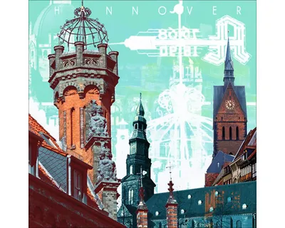 Produktbild von Glasbild Hannover Wahrzeichen I 50x50 cm