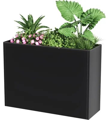 Imagen del producto de Caja de plantas de metal, color , 76 x 30 x 61 cm, ideal para terraza y jardín
