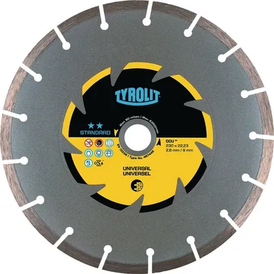 Obrázok produktu pre Diamantový rezný kotúč DCU Stand.D.180mm Bore.22,23mm Construction univ.7mm TYROLIT 34499937