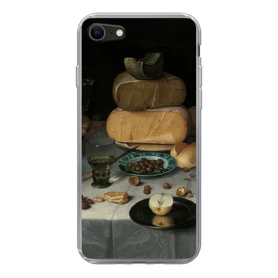 Produktbild von MuchoWow® Handyhülle Schutzhülle Hülle für iPhone 8 Stilleben mit Käse - Gemälde von Floris Claesz. van Dijck Silikon Softcase Handy Hülle - Schutzhaube