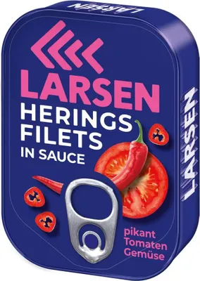 Produktbild von LARSEN Heringsfilets in pikanter Tomatensauce 110g