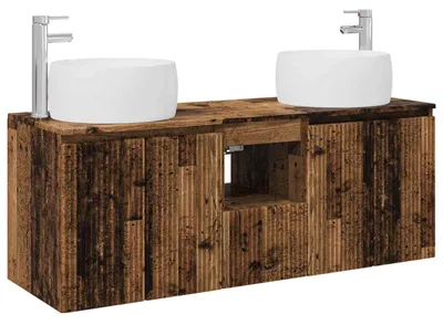 Immagine prodotto di Set di 3 mobili da bagno in legno di recupero, dimensioni 49,5 x 44,5 x 66 cm