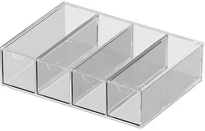 Productafbeelding van Opbergbak met 4 Lades - Multifunctionele Acryl Organizer - Transparant
